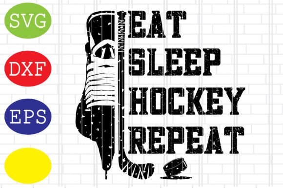 Eat Sleep Hockey Skate Repeat SVG Review